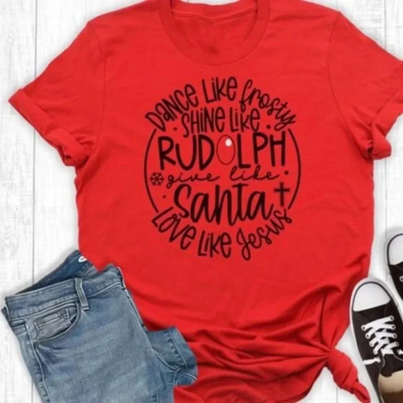 NWT next level boutique Christmas graphic T-shirt dance like frosty sz S - Picture 1 of 9